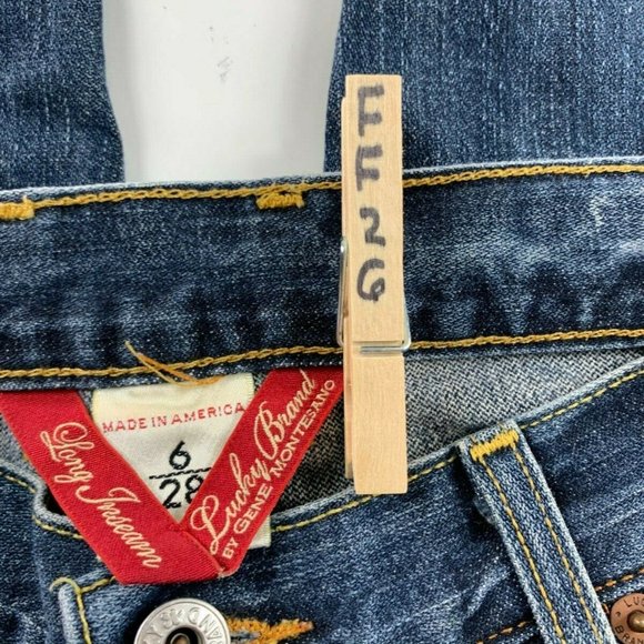 Lucky Brand Easy Rider Dark Wash Button Flap FF26 AD32 - Picture 3 of 5